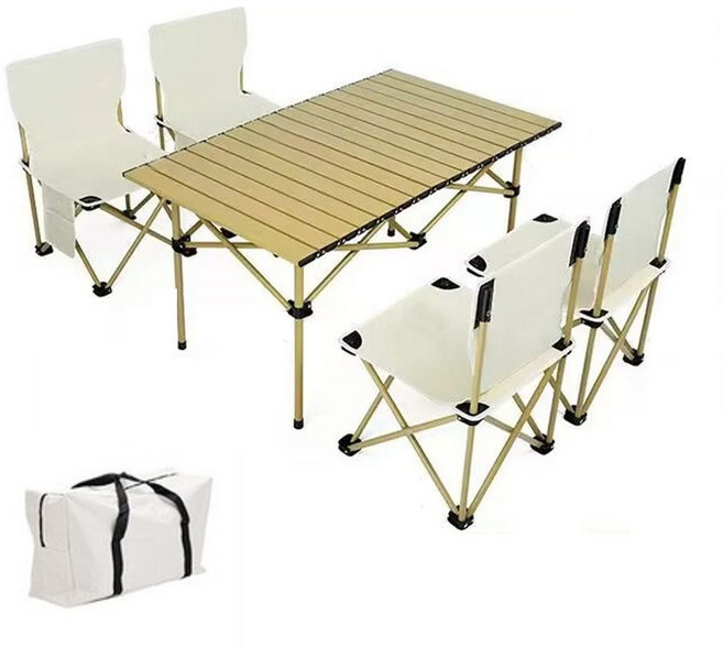HAM 초경량 폴딩 캠핑 테이블 의자 세트 캠핑용품, 화이트세트