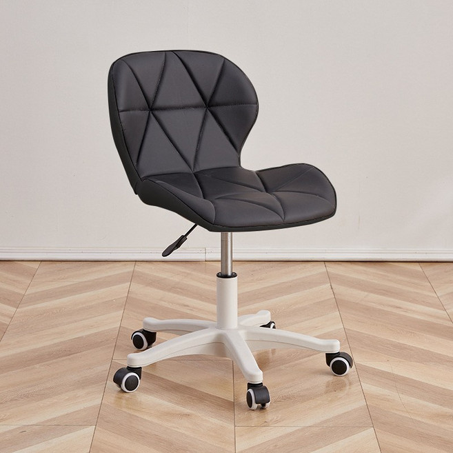 SeekFun 화장대 의자 높이 조절 인체공학적 서재 오피스용, 1개, 블랙