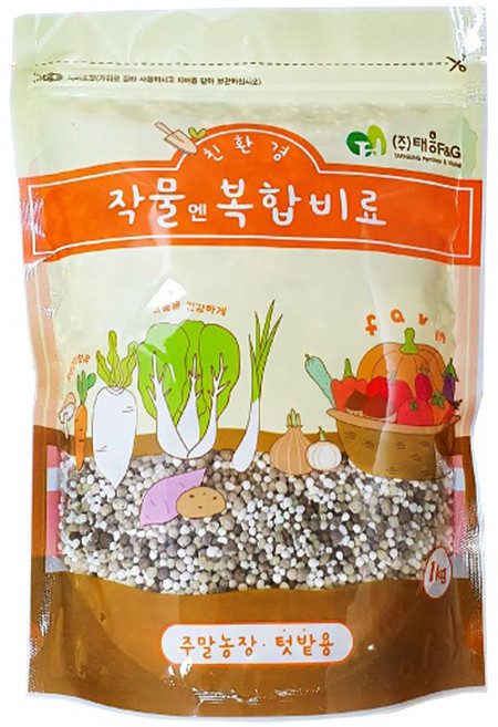 [모종심는아빠] 주말농장 텃밭작물에 필요한 친환경 성분배합 작물엔 복합비료 1kg, 1개