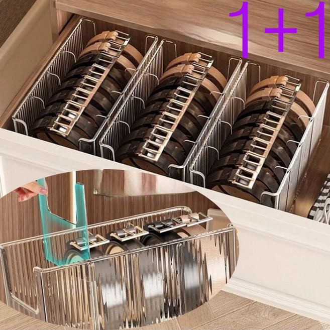 레오큐 벨트 허리띠 정리 아크릴 보관함 수납함, 2개, 투명