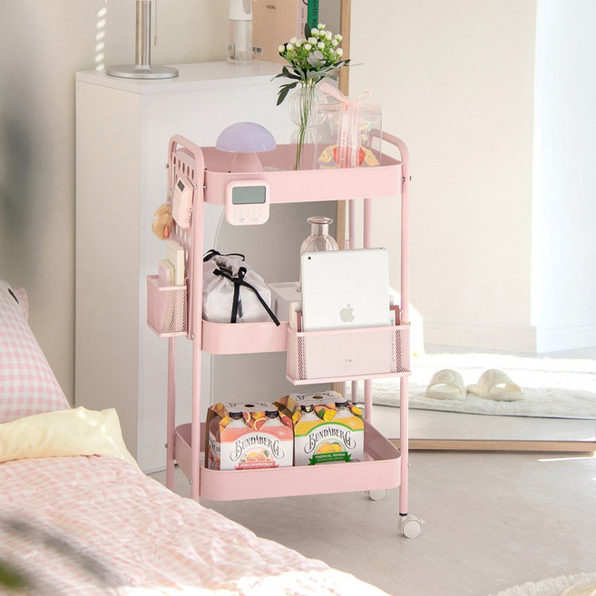 루시아이 프리엘 수납 타공보드 트롤리, 1개, 핑크