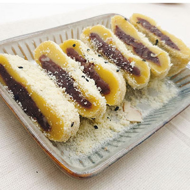 달콤촉촉 아몬드 호박찹쌀떡 (55g ) 굳지않는 카스테라 찹쌀떡, 30개, 55g