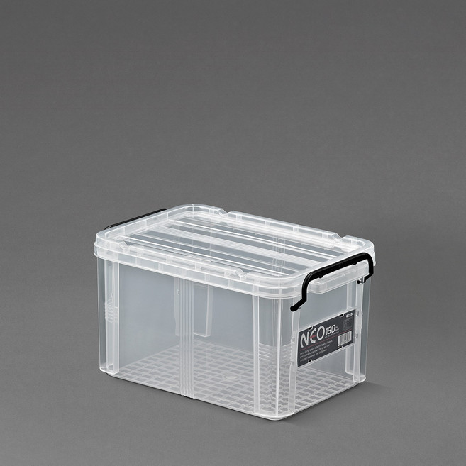 코멕스 네오박스 수납함 리빙박스 공간박스 수납보관용품 플라스틱박스 19L, 반투명, 1개