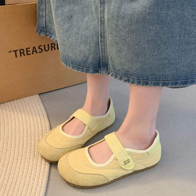 ANYOU 여성샌들 리본 더블 스트랩 메리제인 운동화실버 발레 운동화 발레리나 스니커즈 발편한 데일리룩 데이트룩