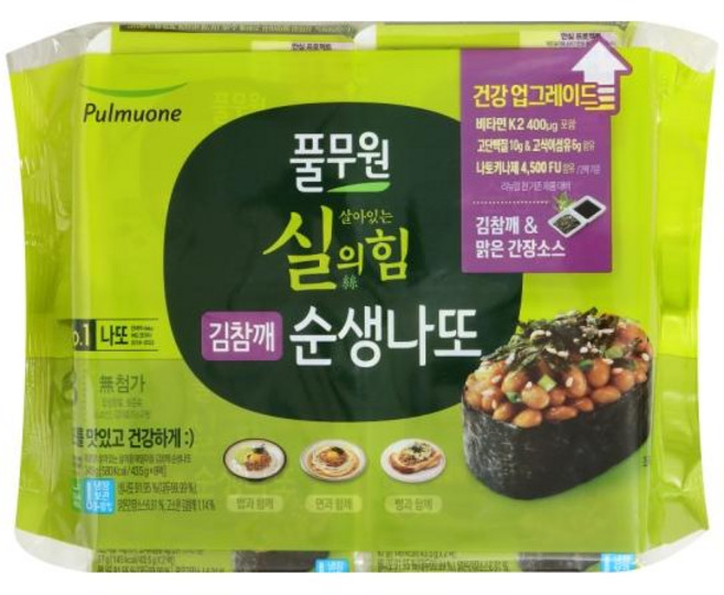 풀무원 건강식 식사대용 낫또 김참깨 순생나또 43.5gx8입 348g, 1개