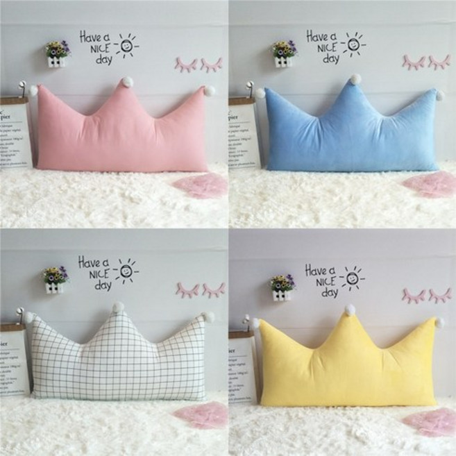 SKANDSALO 크라운 공주 등받이 침대헤드 쿠션 싱글더블 긴쿠션 허리보호 분리세탁 다다미 소프트백, C07-핑크펄 색(워싱면)