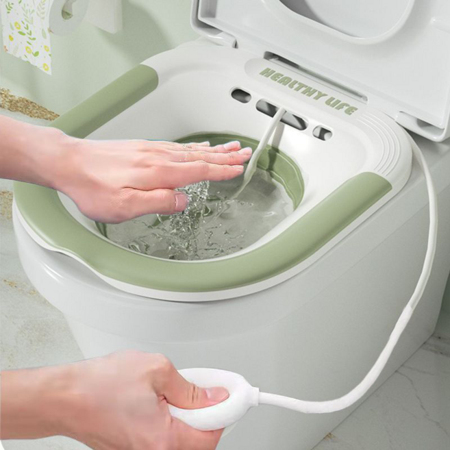 MISI 편리한 노인 임산부용 접이식 좌욕기, 녹색