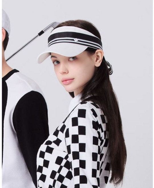 레노마골프 여성 라인배색 리본 바이저 RWACN5804-101, 1개, WH