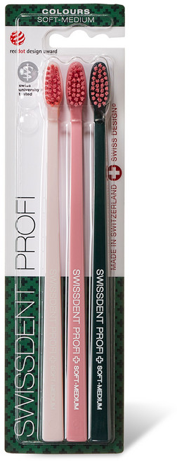 [스위스덴트] 0.15mm 미세모 컬러즈 칫솔 트리플팩, 1개, 3개입