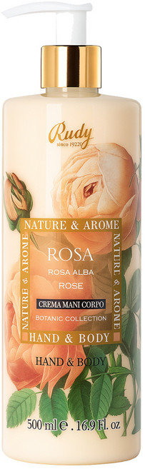 [루디프로푸미/이탈리아] 네추라 앤 아로마 핸드 앤 바디로션 보습 바디크림 500ml - 로즈, 500g, 1개