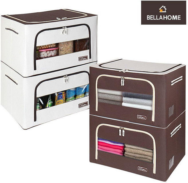 66L(CN7775) 대용량 수납함 프리미엄 이불정리함 리빙박스 벨라홈, 아이보리, 1개