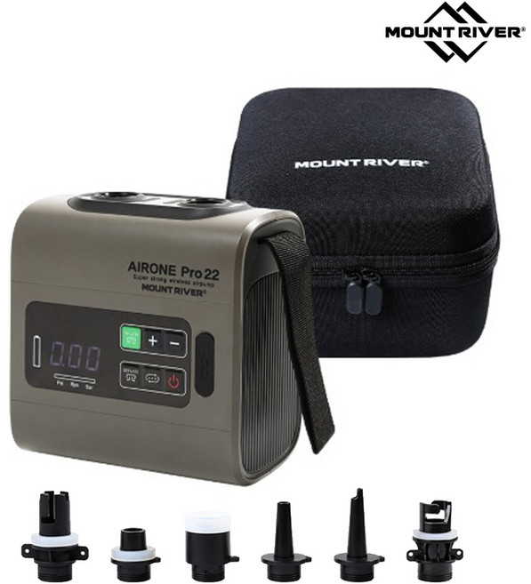 마운트리버 에어원 프로22 에어펌프 (에어텐트용) 무선 C타입 충전 텐트 매트, 1개