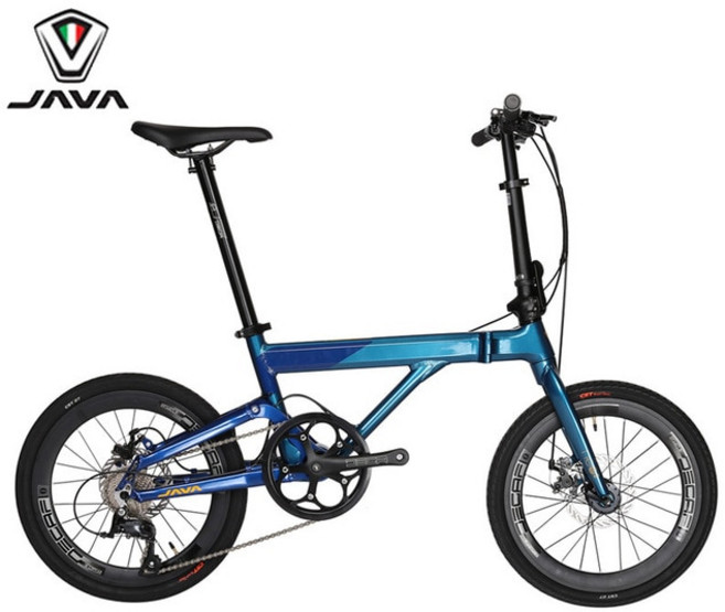 여행용 휴대용 접이식 자전거 자바 NEO2 소형 휠 네오 알루미늄 합금 20 인치 디스크 브레이크 9 단 406 세트 미니 사이클링, [02] Green blue, 1개