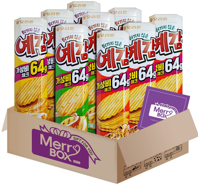 오리온 예감(오리지널3+치즈그라탕3+볶은양파3)+메세지카드, 64g