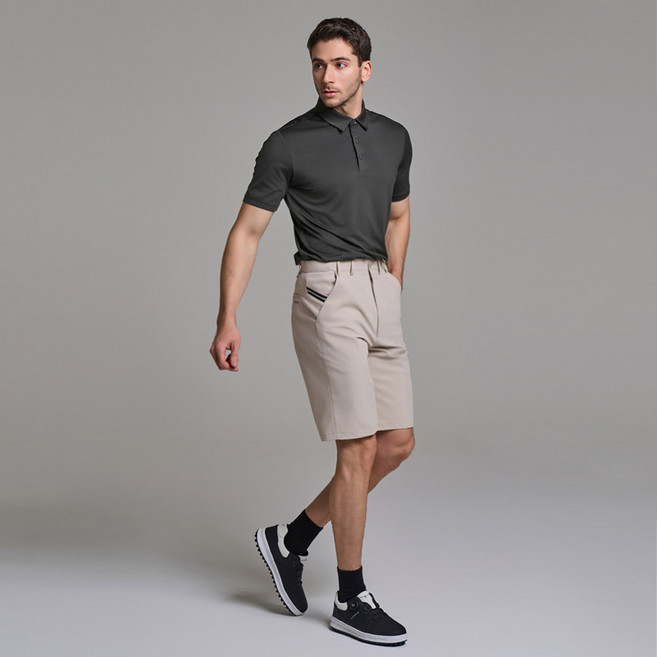 다운블로우 남성 스포츠 기능성 골프웨어 매직 밴딩 스트레치 포멀 5부 반바지 DB 4204