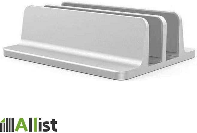 올리스트 알루미늄 맥북 그램 노트북 아이패드 태블릿 스탠드 세로 수직 거치대 싱글 더블, 실버, 더블슬롯, 1개