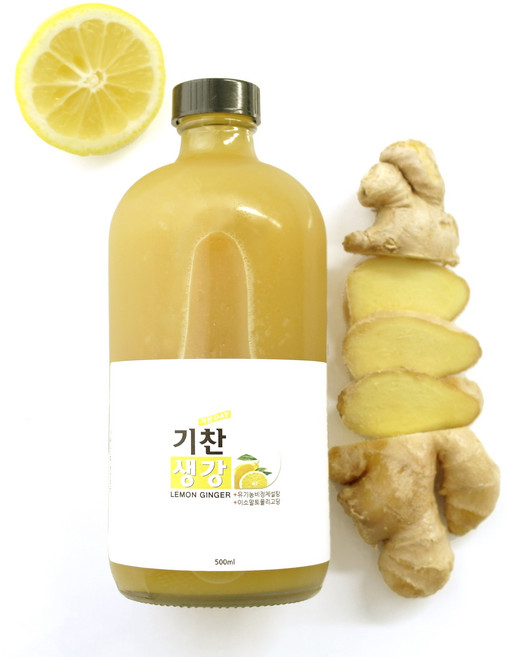 레몬생강청 유기농원당으로 만든 착즙생강청 수제생강차 레몬진저 생강레몬에이드 기찬생강, 레몬생강 페트병, 650g, 1개, 1개입