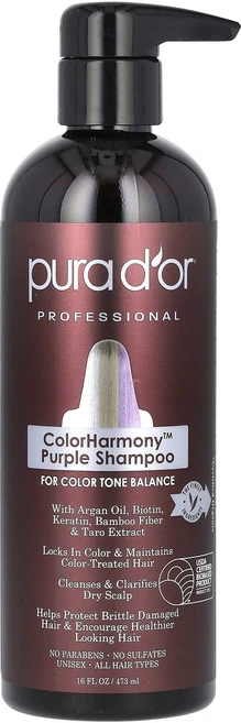 Pura D'or 프로페셔널 ColorHarmony 퍼플 샴푸 473ml(16fl oz), PuraDor프로페셔널ColorHarmony퍼플샴푸47 - 쿠팡