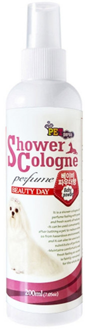 펫퍼스 베이비파우더향 샤워코롱 200ml/애견샤워코롱, 1개, 200ml