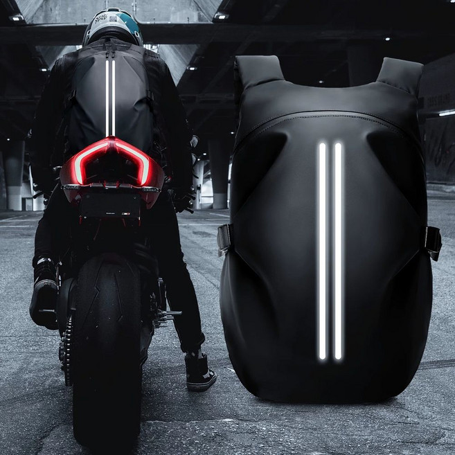 오토바이 가방 바이크 리어백 방수 헬멧가방 백팩 AM-110, 1, B. 이중 반사 스트립 검정 헬멧 가방39x50x3cm