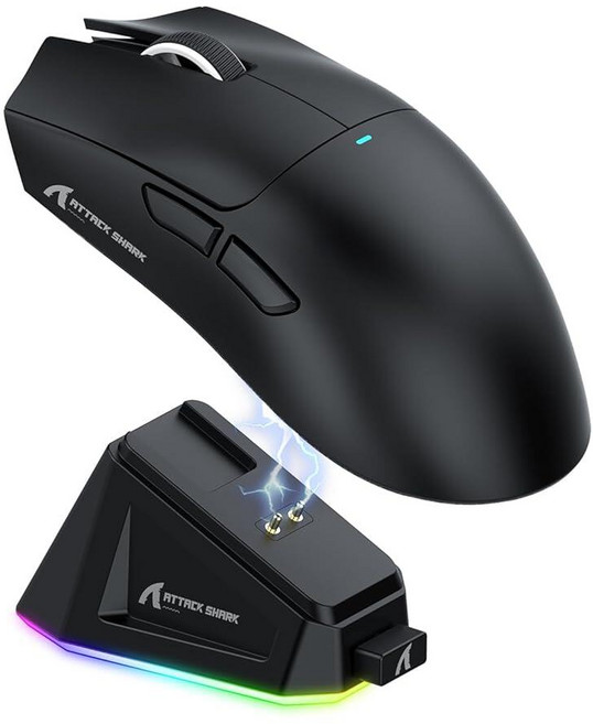 Attack Shark 게이밍 마우스 미끄럼 방지 그립 테이프 X11 초경량 무선 PC 마우스와 호환 땀 방지 섬세한 느낌 핏에 맞게 컷 비디오 게임/사무실/공부용 쿨, black, 1) black, 1개