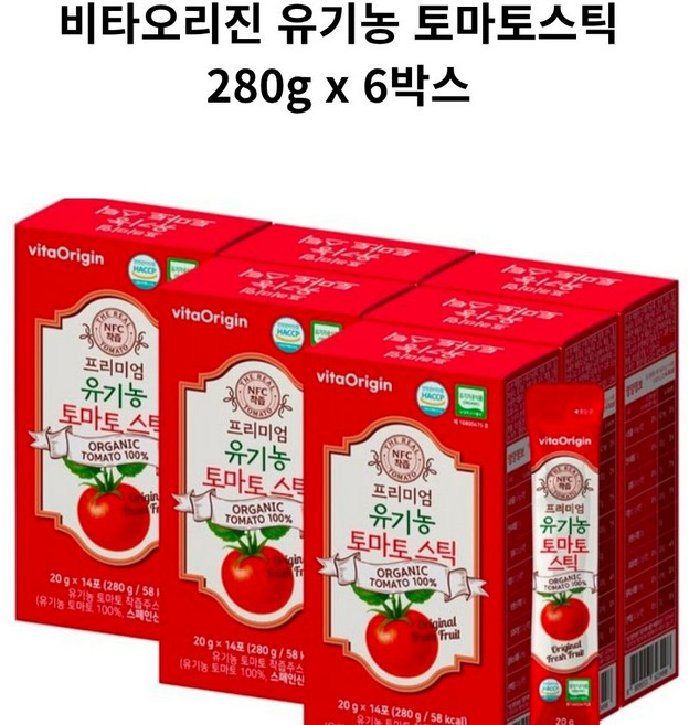 비타오리진 유기농 토마토스틱, 6박스, 280g
