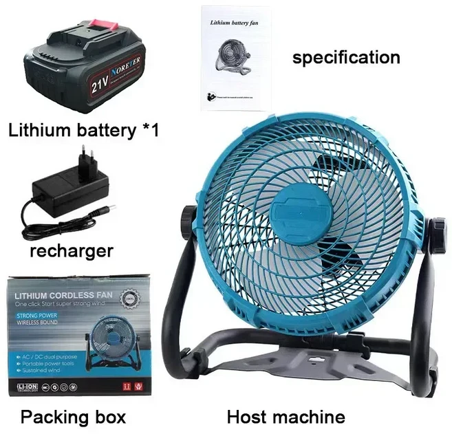 선풍기 강풍 무선 다기능 가정 및 야외 작업 캠핑용 마키타 18V 배터리 20000RPM 500W, 01 1 Big Battery