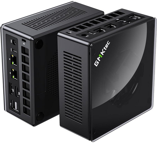 GMKtec 게이밍 미니 PC K8 플러스 AMD 라이젠 7 8845HS(8C/16T 최대 5.1GHz) 데스크탑 컴퓨터 듀얼 NIC 2.5G HDMI 2.1 USB4 (, K8 Plus 0+0-Black