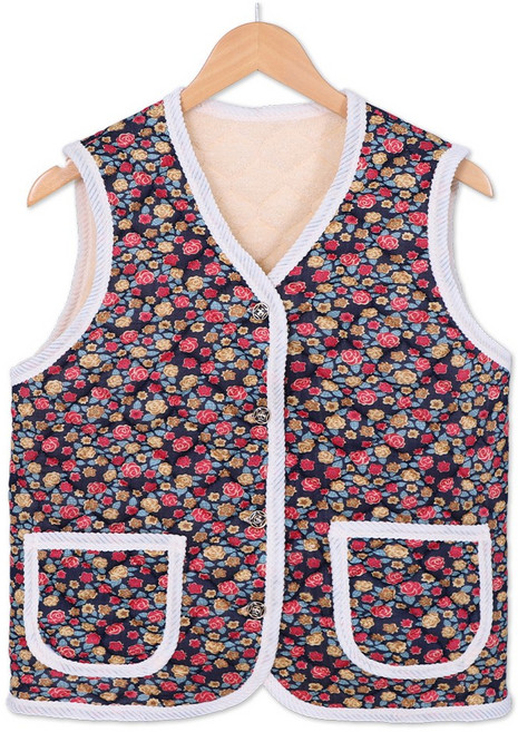 김장조끼 촌캉스룩 할매 꽃조끼 누빔조끼 빅사이즈