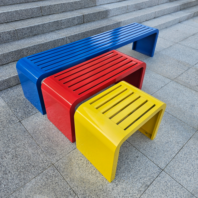 무지개 인테리어 철제 야외 벤치 (200cm)