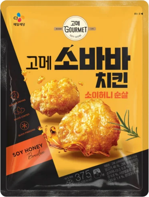 고메 소바바 치킨 소이허니 순살 375G, 3개