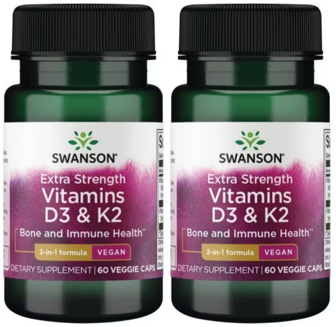 스완슨 비타민D3 & K2 베지 캡슐 60정, 60정 × 2개, 2개 - 쿠팡