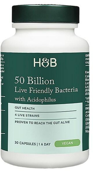 홀랜드앤바렛 리브 프렌들리 박테리아 애시도필러스 500억 유산균 캡슐 Holland & Barrett Live Friendly Bacteria, 1개, 30정