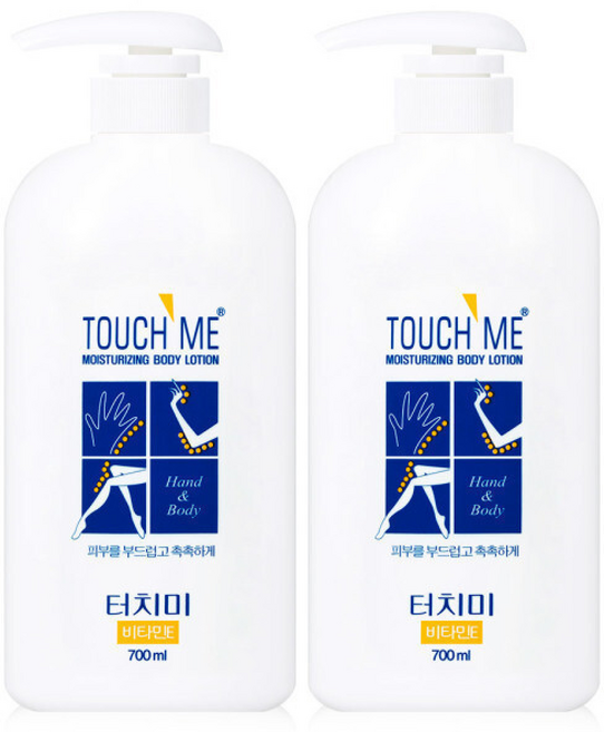대용량 바디로션 터치미 모이스처라이징 고보습 바디크림, 700ml, 2개