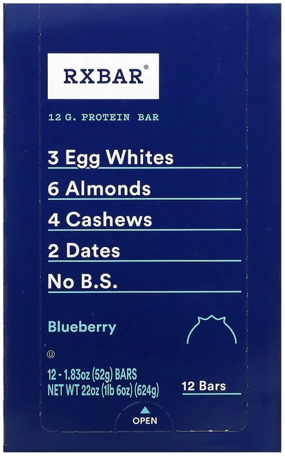 RXBAR 프로틴바 블루베리 바 12개 개당 52g(1.83oz), 52g - 쿠팡