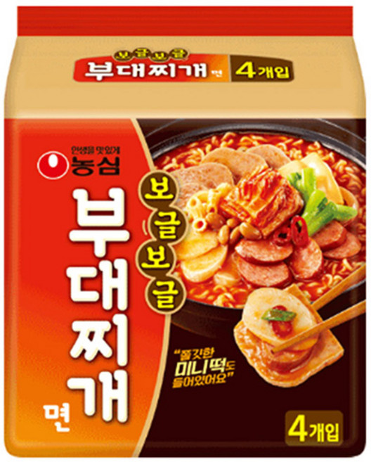 농심 보글보글 부대찌개면 127g, 8개