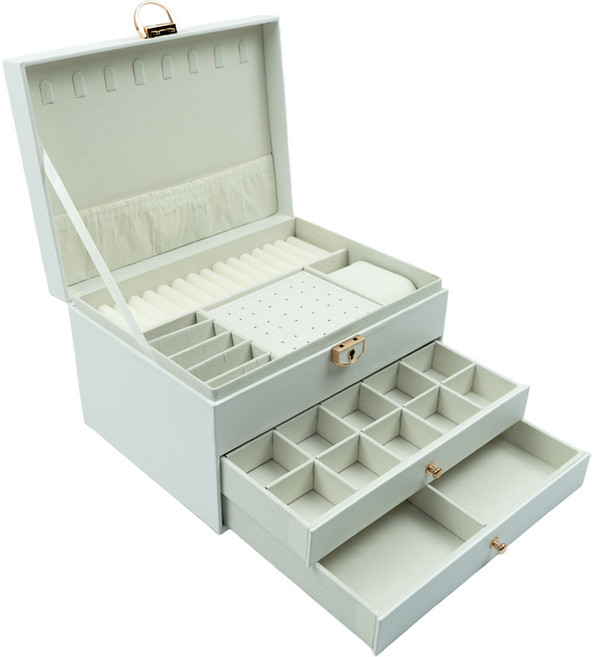 하이레나 악세사리보관함 보석함 주얼리박스 정리함, 1개, 화이트