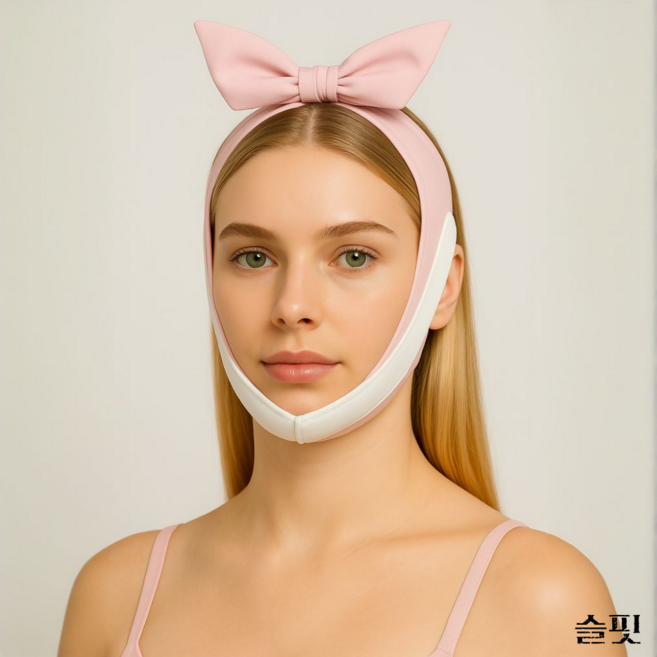 슬핏 붓기 턱살 이중턱 박살 V라인 리프팅 밴드, 1개, 핑크