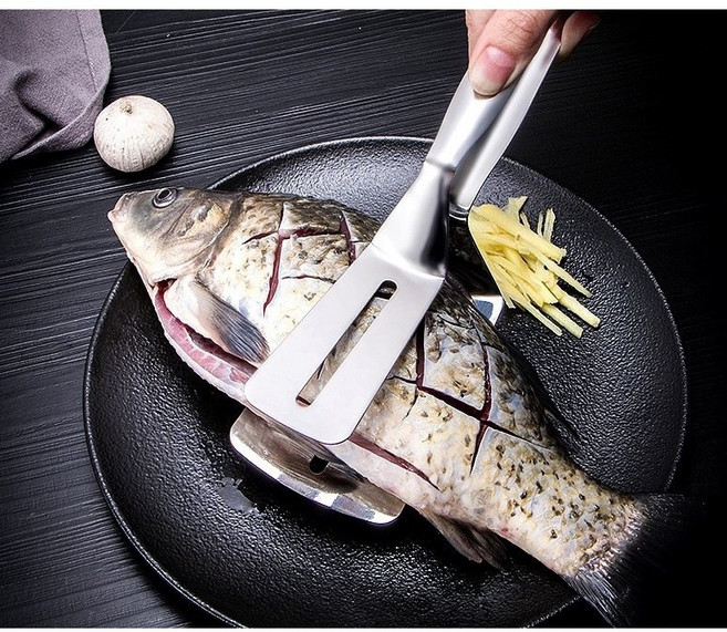 煎魚夾 煎鏟 兩用夾, 1個, G0501 不銹鋼多用途食品夾