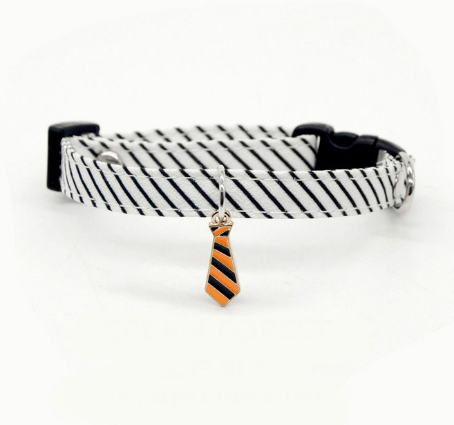 티오피 강아지 고양이 목걸이 넥타이 목줄, 화이트, 1개