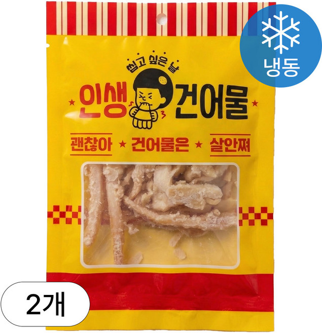 [인생건어물] 땅콩버터구이 오징어다리 100g 2봉 건어물 대용량 업소용, 2개