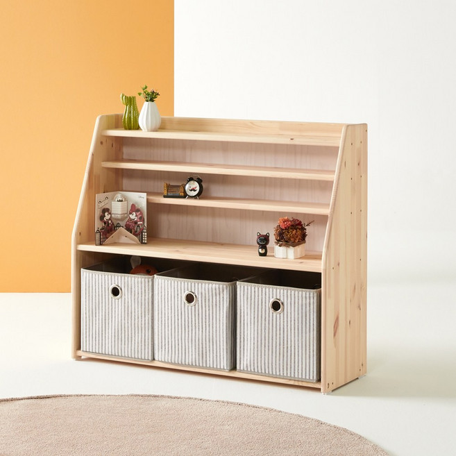 카리스 베티 수납장 중 주방놀이 인형 장난감 정리대 원목 자체제작, 내추럴(원목)