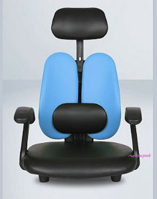 좌식의자 등받이 앉은뱅이 다리없는 바퀴 보호 허리 좌식책상 앉는 팔걸이 컴퓨터 좌석 땅바닥 엠보tuv592, SPRd_엠보좌식 EM07 요추+팔걸이+헤드 메쉬-블루