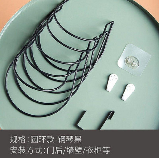 掛帽子收納架門後壁掛架帽架, 黑色*5贈送安裝包, 1個