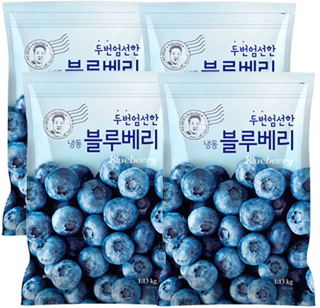 [자연원] 두번엄선한 냉동 블루베리 1.13kg, 4개
