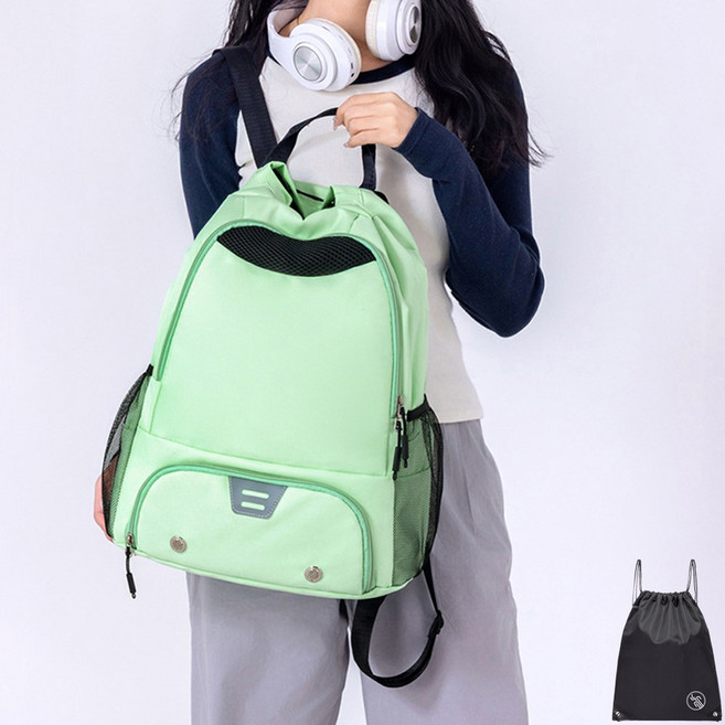 VITALO 코트레디 백팩 축구공 농구공 가방 볼백 신발수납 배낭 (PGN짐쌕가방 지급), GN그린, 1개