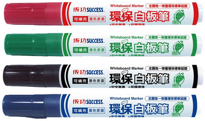 成功 SUCCESS 1307 環保白板筆 - 環保標章認證, 1個, 白板筆 - 紅色12支入, 紅色