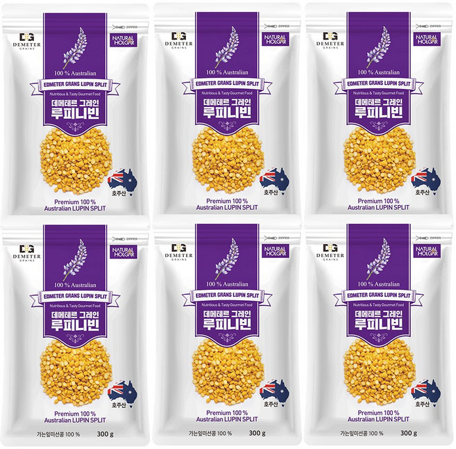 네츄럴올가 데메테르 그레인 루피니빈 콩 100% 호주산, 6개, 300g