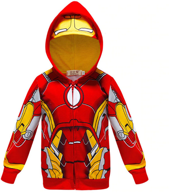 남아여아 슈퍼 히어로 아이언맨 집업후드