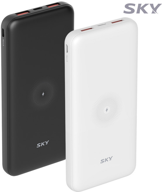 스카이 필 WX10 10000mAh 18W PD 무선 보조배터리, 블랙